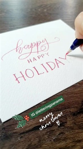 Happy Holidays! #handlettering #brushlettering #modernlettering #holiday #navidadlatina #foryourpage #videolettering #christmaslettering #fyp #parati