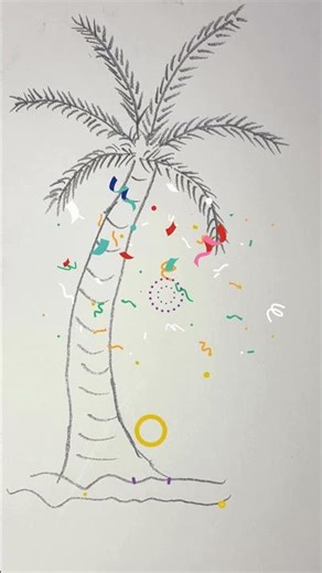 Watch This Palm Tree Drawing Grow in Seconds! 🌴 Satisfying Art