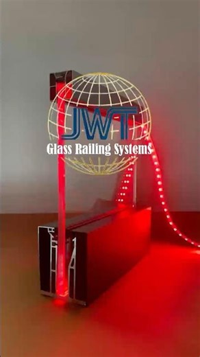 Led modern glass railing system #glassrailing #manufacturer #balcony #homedecor #design