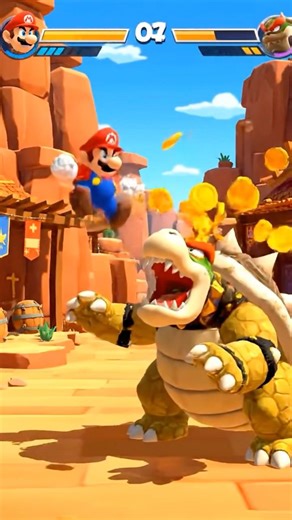 Mario Is Showered With Golden Coins Every Impact On Bowser’s Shell.