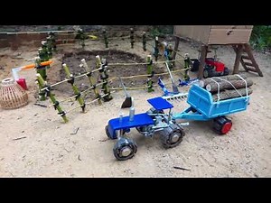 diy mini powerful tractor machine wood loading science project @Mini Creative | @KeepVilla