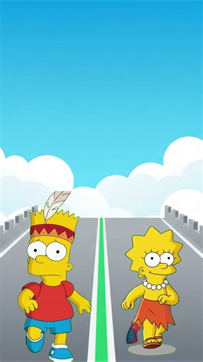 Epic Running Battle: Bart vs Lisa 😱 | The Simpsons Shorts
