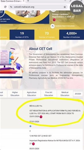 MH CET Law 2026 Registration Started | 3 Year LLB