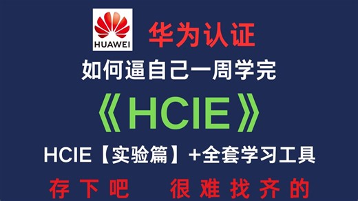 【2025年最新】华为HCIE实验指南合集，从小白到大佬，全套教程（附资料）零基础-进阶必备课程！网络工程大佬教程亲自授课，通俗易懂！！网络工程师教程