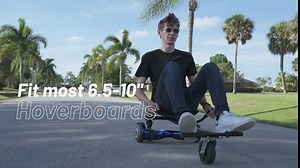 Hoverboard seat Attachment, Hover Board go Kart for Adults & Kids, Accessories to Transform Hover Board into go cart, Hover carts with Off-Road tire and Shock Absorption, Black