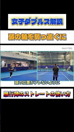 女子ダブルス解説 雁行陣VS雁行陣 ストレートの使い方 #テニス #全日本テニス選手権 #女子ダブルス #tennis