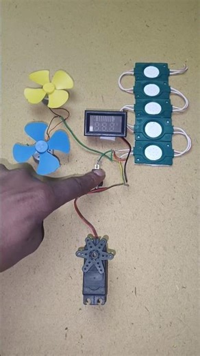 I Turned a Gear Generator Powering Into Voltmeter & 2 Dc fan motor and 5 led Strip Lights #DCMotor