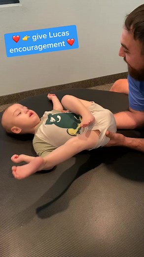 Lucas learning movement to crawl. ❤️ and follow to help Lucas raise awareness 🇺🇸💪🏼#4u #fyp #babiesoftiktok #nicubaby #helplucass #healedandwhole