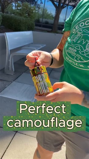 Geocaching on Instagram: "🌿 A geocache that blends right in 🌿 Do you prefer camouflage hides or interactive caches? 👀⚙️ Video: A geocacher holding a camouflage geocache container places it into a tree, where it blends in with the surrounding leaves. #geocaching #geocache #usa #nature #explore"