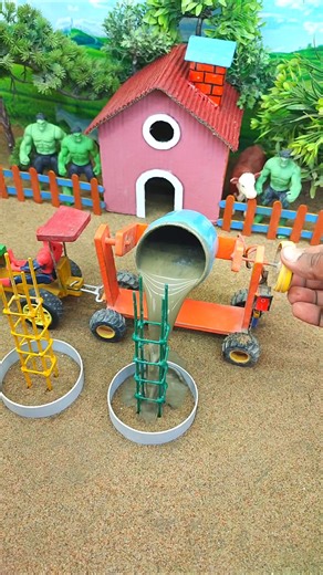 😱 Mini Tractor Making Cement Pillar | Amazing Real Working DIY Machine #shorts #youtubeshorts