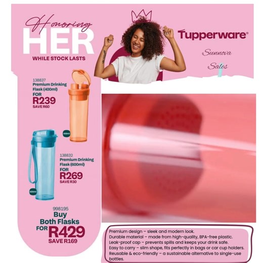 Follow these simple steps to get 27% discount on all Tupperware products including sale items. Step 1. REGISTER using the link below https://amp.tuppafrica.co.za/register/9731/90 Then use the link below to log into mobi to purchase online https://amp.tuppafrica.co.za Delivery is Free for all orders from R1 000 Make sure you fill in the correct delivery address when you register | Tupperware South Africa