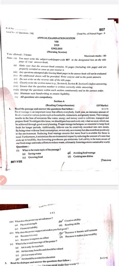 pseb 8th class english final board paper #previouspaper