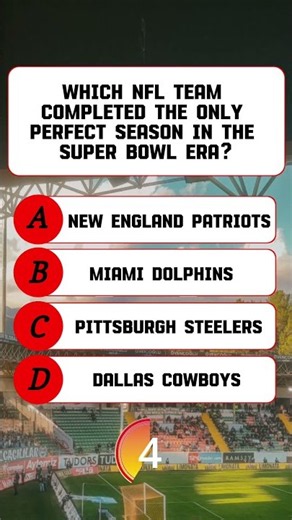 NFL Quiz Challenge 🏈 | Can You Name the Only Team with a Perfect Season? 🤔