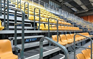 [Hot Item] Retractable Bleachers Seating System Movable Tribune Seat Auditorium Electric Telescopic Grandstand