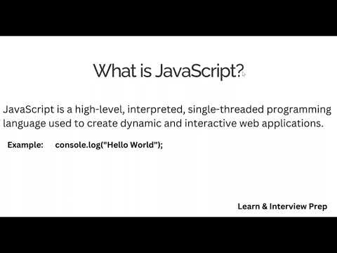 JavaScript Interview Questions 2026 | What is JavaScript? | Frontend Prep 🚀