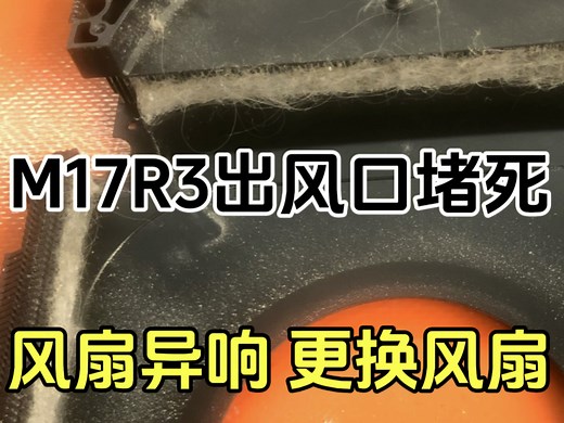 外星人M17R3风扇异响，玩游戏掉帧卡顿！电脑拆开出风口全部堵死，高速转起来异响，清灰换硅脂，更换全新风扇，温度起码下来二三十度，建议家里养猫的朋友定期清灰_哔哩哔哩_bilibili