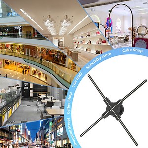[Hot Item] 4 Blades HD Holographic Display Spinning 3D Projector LED Advertising Hologram Fan