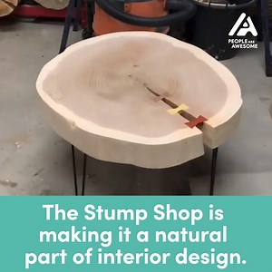 Would you add tree stump furniture to your living room? 🌳 🎄 ﻿ thestumpshop﻿ ﻿ ﻿#peopleareawesome #theupcycle | People Are Awesome