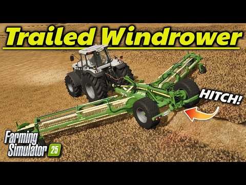 New Mods - Trailed Windrower w.Hitch, Catch Gate, & Seasonal Milk! (18 Mods) | Farming Simulator 25