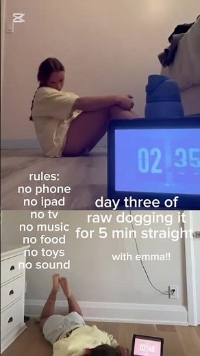 Day 3 of raw dogging it for 5 minutes straight:)