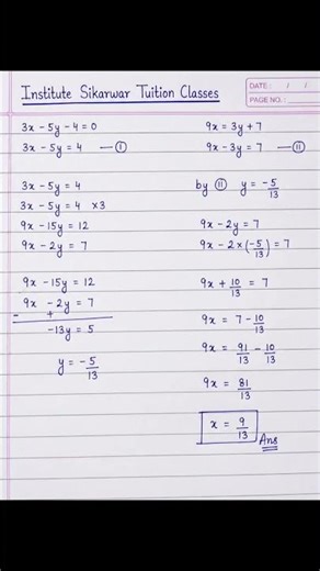 class 10 math chapter 3.3 linear equation 👍#class #reels #motivation