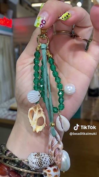 Create a Beachy Keychain with Shells and Beads