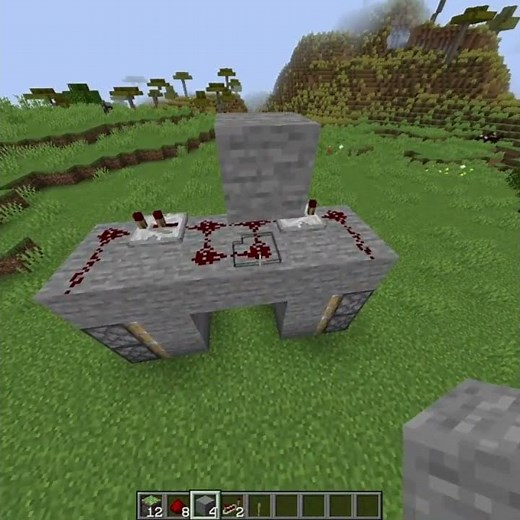 How to make a 2x2 piston door in Minecraft using lever