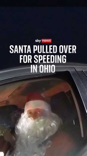 34K views · 232 reactions | WATCH: Santa Claus speeding through his Christmas deliveries. A police officer in Ohio pulled over a car for speeding, only to find the driver behind the wheel was dressed as Santa. | Sky News | Facebook