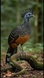 Majestic Barred Female Great Curassow on Mossy Root in Rainforest Realm #wildlife #birds #nature #natgeowild #birdsounds #natgeoindia | Amazing Things in Rural Areas