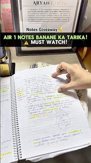 NEET 2026 AIR 1 Topper Physics Notes Reveal 🔥 | Part 2 | 715 Marks Strategy & Handwritten Notes