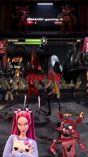 Foxy vs Mira Kpop! FNaF Teamwork in Mortal Kombat 9 #shorts