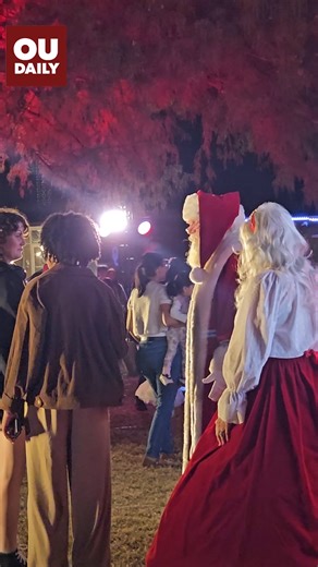 OU celebrated the 2025 holiday season with a visit from Santa, hot chocolate, and a vibrant light show. | OU Daily