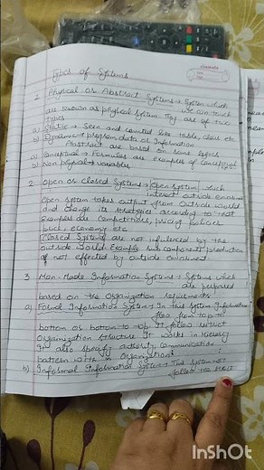 Notes on Types of System in System Analysis and Design||SAD #shorts