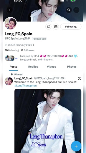 Dear #Lengso Family ❤️ LENG gained another FC from SPAIN 🇪🇸 !! Please LETS ALL support and FOLLOW HER on X {TWITTER) ! Lets go #Lengso Family, lets all hold hands 🤝 and support EO on BEHALF of our Stan!! 😊🤗 Happy that #Lengso fans are slowly growing 🩵❤️💪💪🙏🙏 #lengthanaphon @Lengso #Lovedestiny