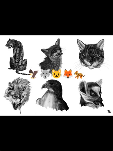 Animal sketches 🐅🦊😼🐺🦅 . . #sketching #sketches #art #draw #drawing