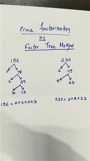 Prime factorization by factor tree method #maths #primefactorization #mathstricks ‪@itzmekash‬