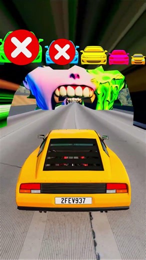 Big and Small Car vs Jinu Half Demon Saja - BeamNG.Drive