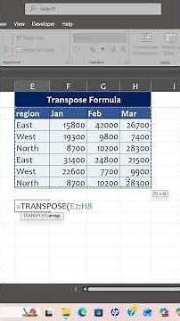 Excel TRANSPOSE Trick in 20 Seconds 🔥 #excel #exceltips #exceleasy