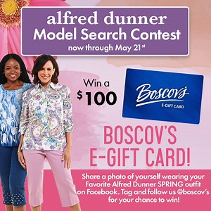 764 reactions · 50 shares | Become a #boscovs Alfred Dunner model for a day! Star in a Boscov’s Ad Photoshoot and receive a $250 Alfred Dunner shopping spree! Enter here by submitting a photo of yourself in your favorite Alfred Dunner outfit! | Boscov's | Facebook