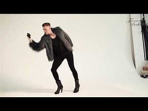 Extravagant club style with black leather high heel booties for men (Model 817)