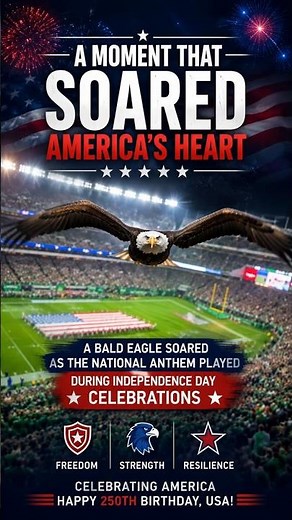 🦅 Bald Eagle Soars Over Stadium During the National Anthem 🇺🇸 | Chills on America's Birthday!