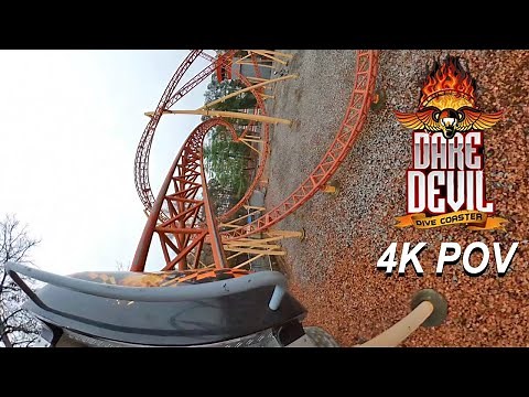 Dare Devil Dive (4K Front Seat POV)- Six Flags Over Georgia, Austell, GA