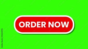 order now button on greenscreen background. Suitable for websites, online stores, promotions, marketing materials.