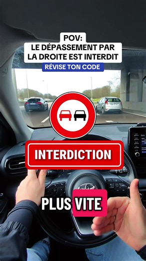 Révision du code : Le dépassement par la droite est interdit sur l’autoroute #pourtoi #pourtoii #permis #permisdeconduire #codedelaroute