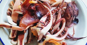 Ultra-Simple Air Fryer Cooking) Making semi-dried squid with raw