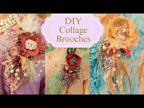 How To Make BEAUTIFUL Collage Brooches From Upcycled Materials