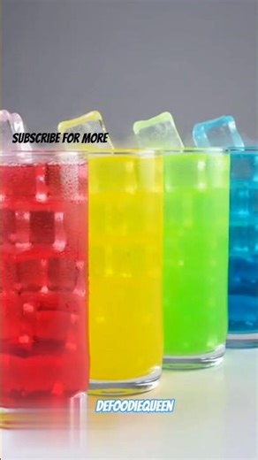 Colorful Drinks + Ice #food #cooking #asmr #recipe ##shorts
