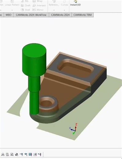 Machining of a Simple Part in CAMWorks #cncsoftware #cadcam #tutorial