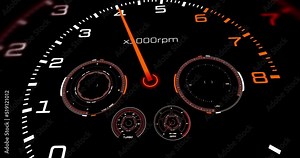 High Tech Sport Car Speeding Up. Working V8 Engine 3D Animation With Fire And Explosions. Racing Sports And High Performance Engines 3D Animation.