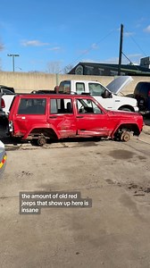 Another, Red 1996 Jeep Cherokee XJ - Texas Salvage, that’s odd #jeepcherokee #cherokeexj #autorecycling #junkyard #autopartscity | Auto Parts City, Inc.